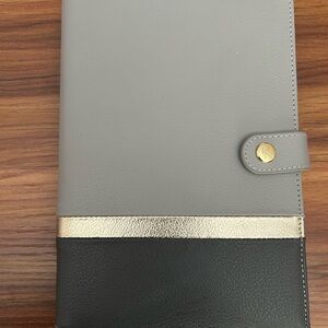 Kikki K. Gray Vegan Leather Notebook with Gold Accent